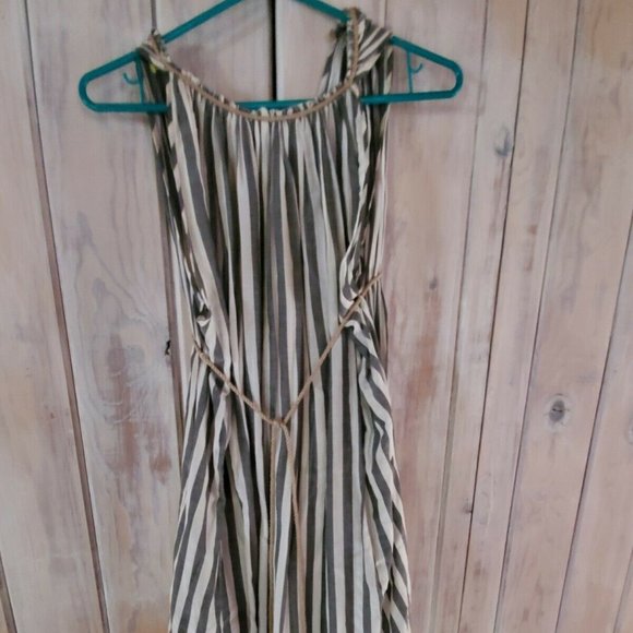 3.1 Phillip Lim Grecian Striped Dress Rope Tie White Gray Size 6 Sleeveless - Picture 4 of 6